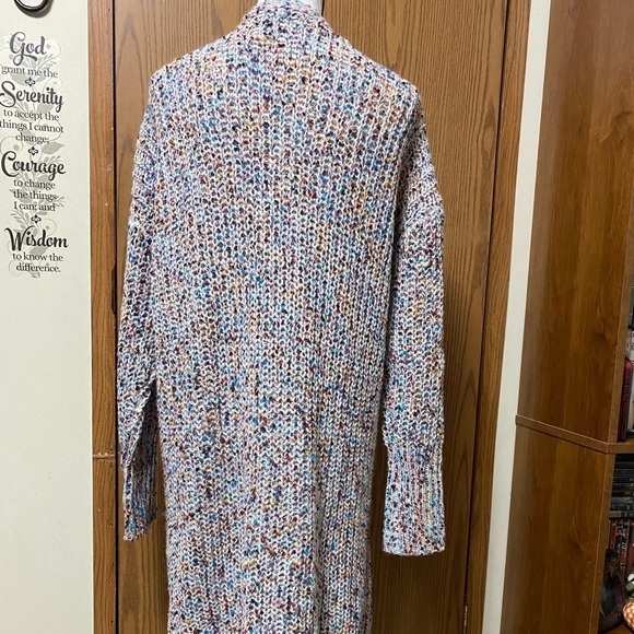 NWT Lulus Fantastic Fringe White Multi Color Cardigan Sweater Longline S… - Picture 3 of 11